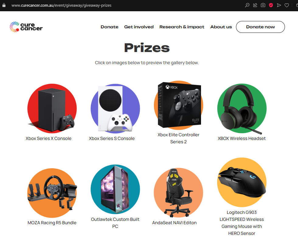 Website prizing icons